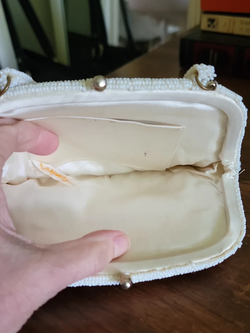 Vintage Richers Bag By marlborg White Beaded Evening Handbag